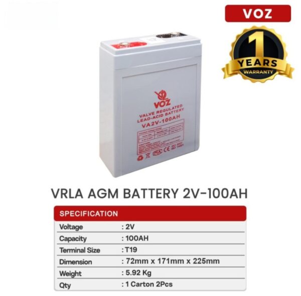 Baterai Voz 2V 100 Ah