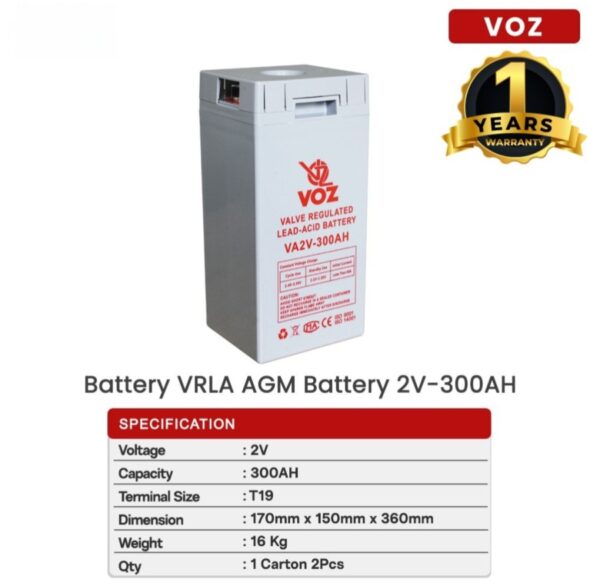 Baterai Voz 2V 300 Ah