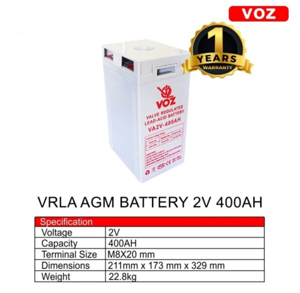 Baterai Voz 2V 400 Ah