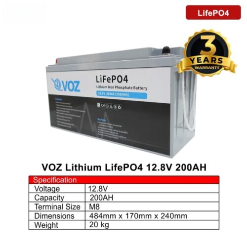 Baterai Voz Lithium LifePo4 200 Ah 12,8V