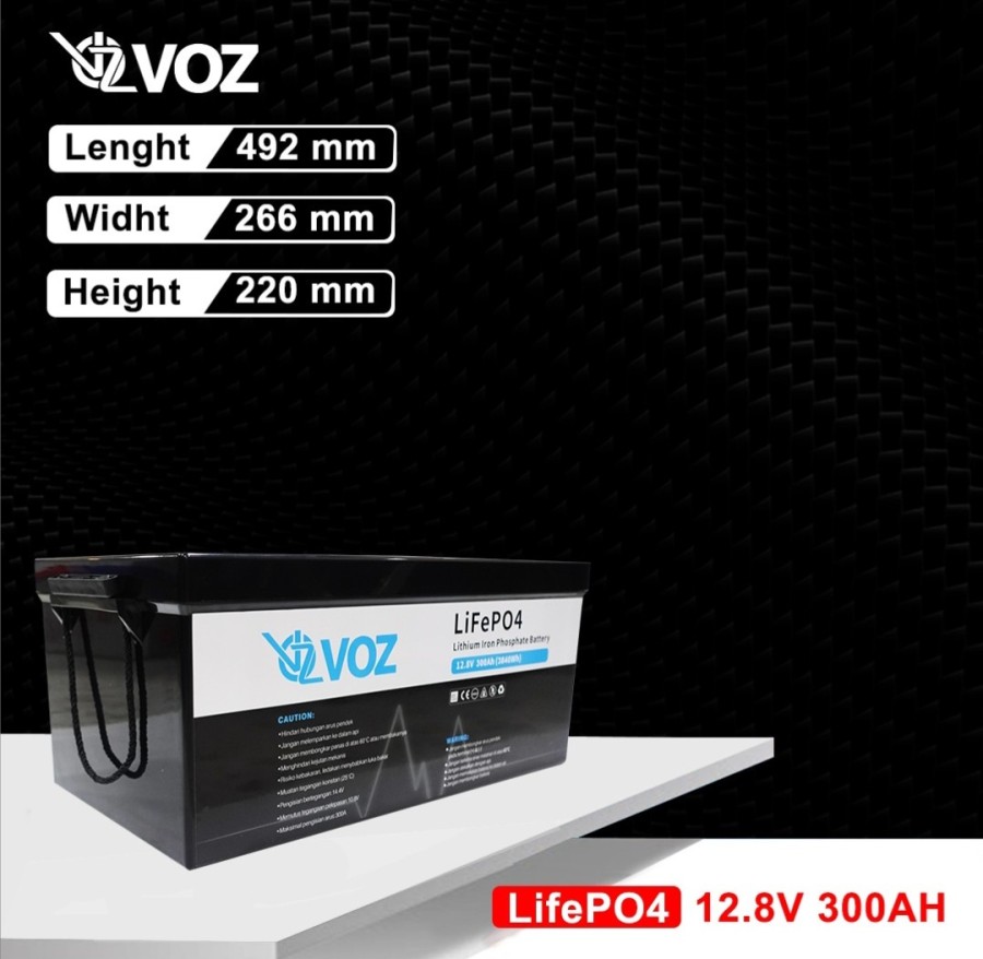 Baterai Voz Lithium LifePo4 300 Ah 12,8V