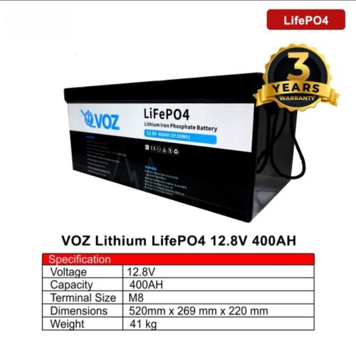 Baterai Voz Lithium LifePo4 400 Ah 12,8V