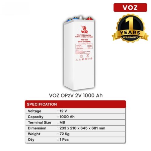 Baterai Voz OPzV 2V 1000 Ah