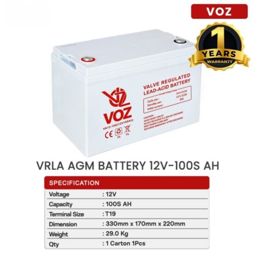 Baterai Voz Vrla 100 Ah 12V / Aki Voz Vrla 100 Ah 12V