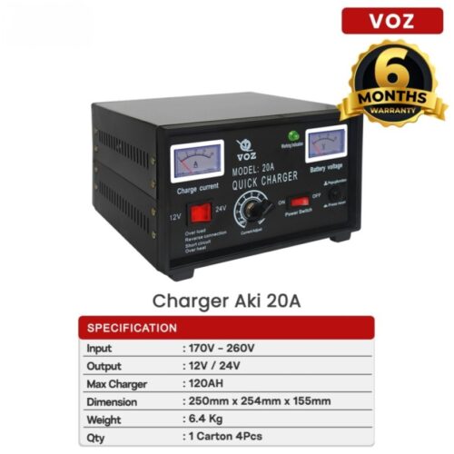 Voz Charger Aki Baterai 20 Ampere 12V-24V