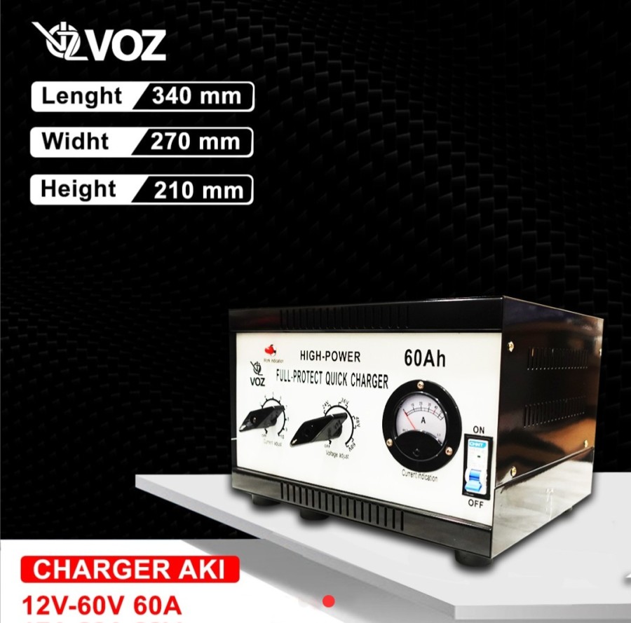 Voz Charger Aki Baterai 60 Ampere 6V-60V