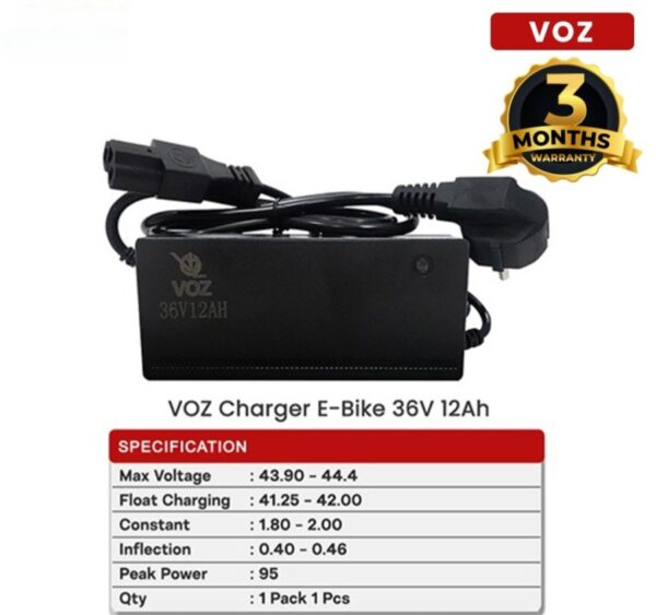 Voz Charger E-Bike 12 Ah 36V / Charger Sepeda Listrik 12Ah 36V Voz