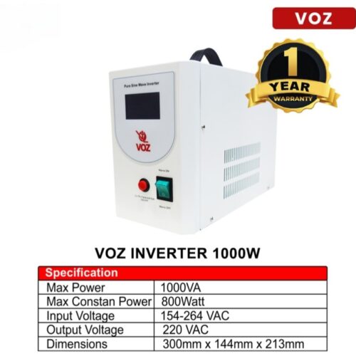 Voz Inverter Pure Sine Wave 1000 Watt 12V