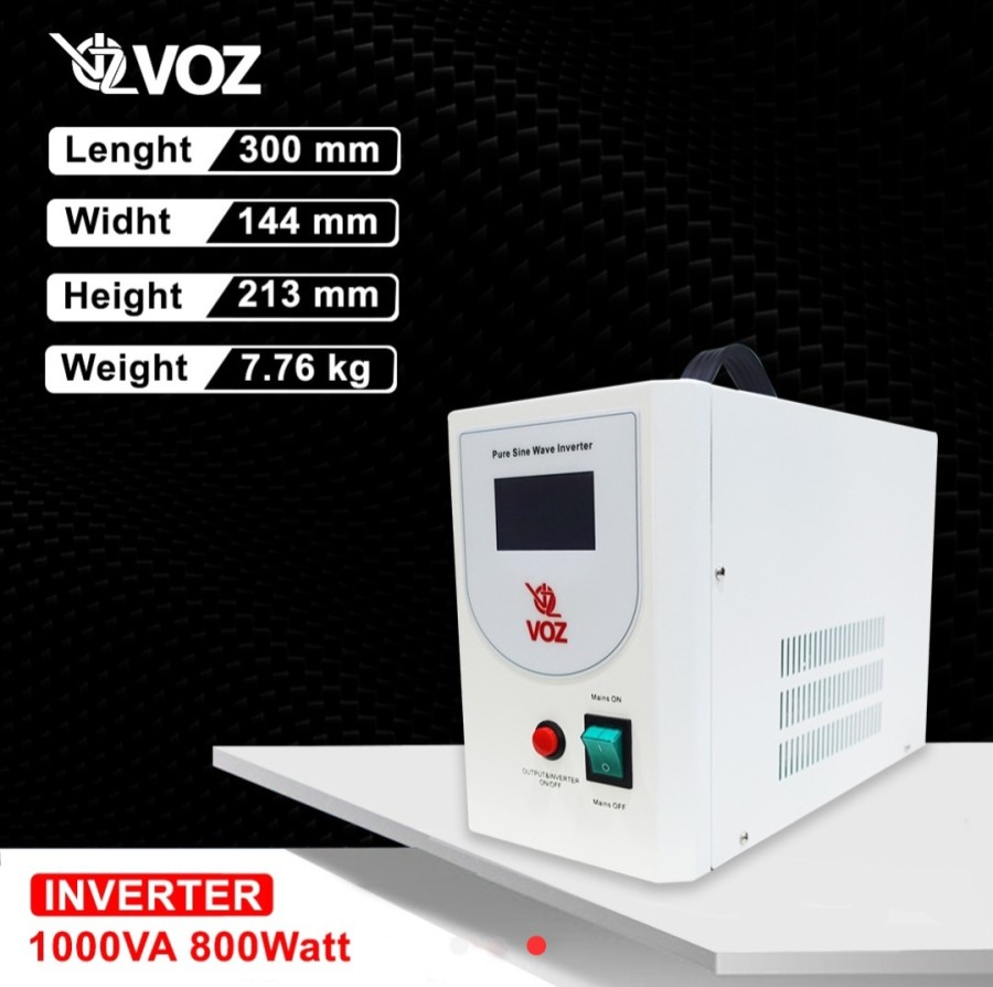 Voz Inverter Pure Sine Wave 1000 Watt 12V