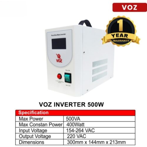 Voz Inverter Pure Sine Wave 500 Watt 12V